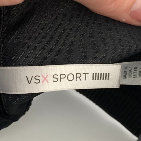 Victoria's Secret VSX Heathered Black Front Zip Sports Bra - Picture 3 of 6
